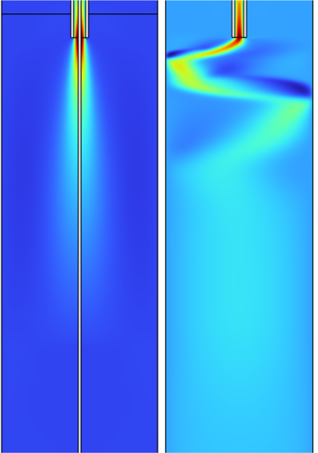 Comparison of jet behavior across 2D and 3D simulations